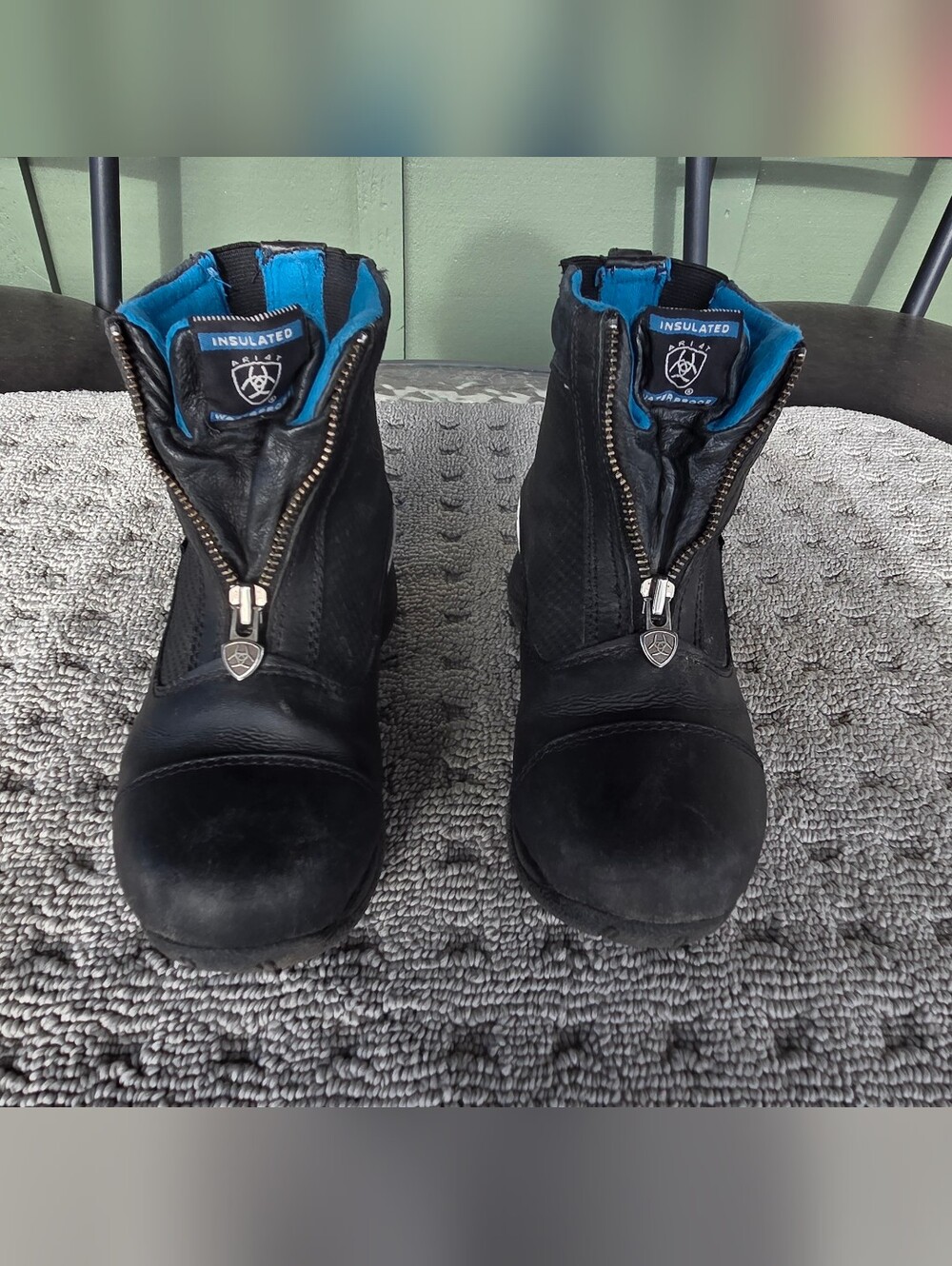 Ariat Kids Black Zip-Front Insulated Boots with Lining